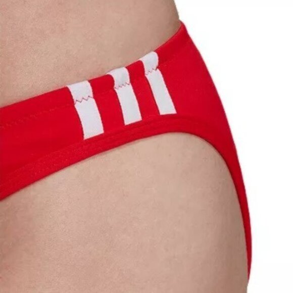New Adidas Women's Original 3 Stripe Scarlet Red Bikini Bottom WMN'S Size US  XL - Picture 3 of 9